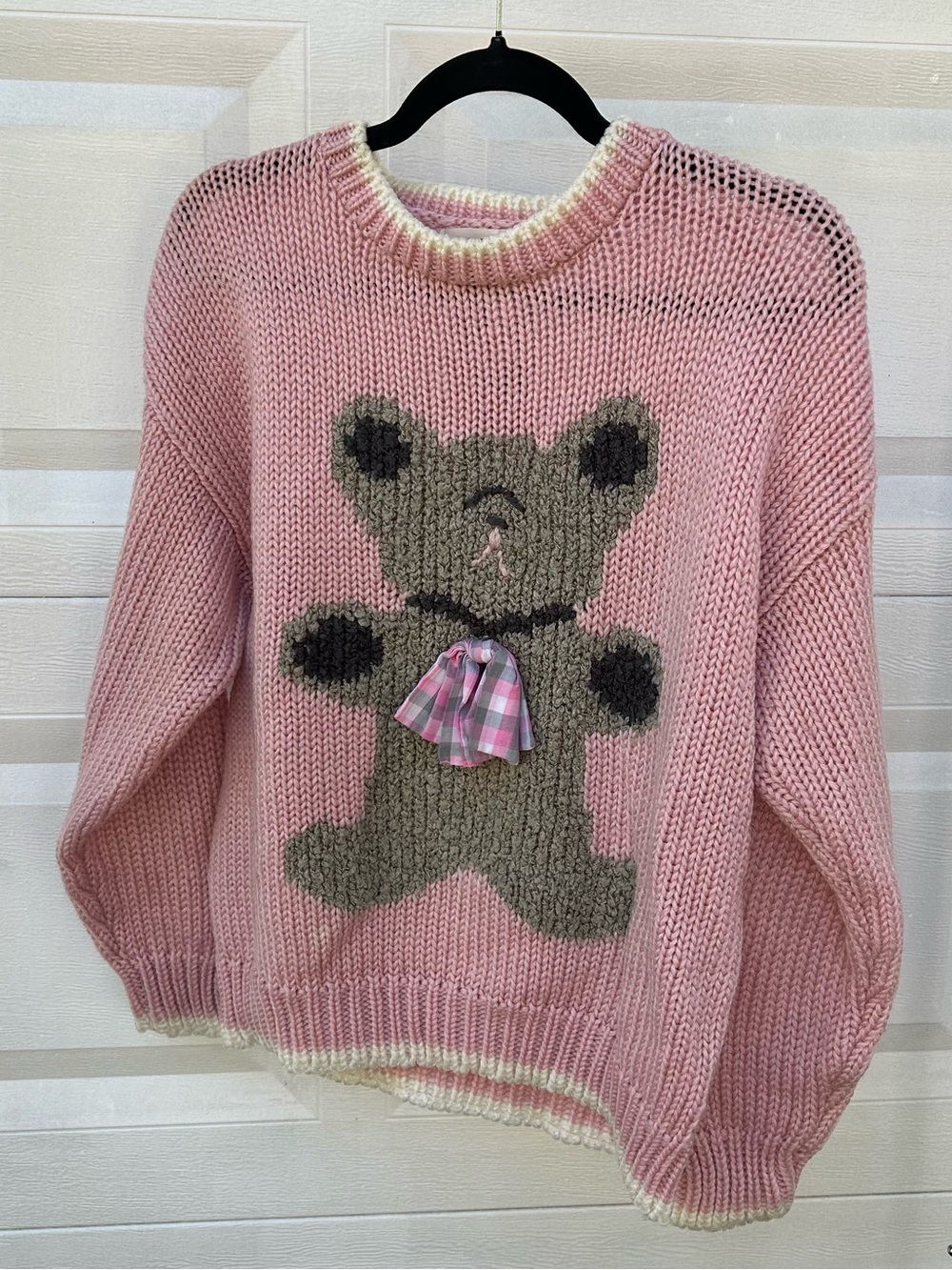 90s Teddy Bear coquette knit sweater